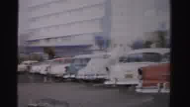 Las Vegas Nevada (1957): Blending Scene Of Classic Cars In Las Vegas Lined Up With
