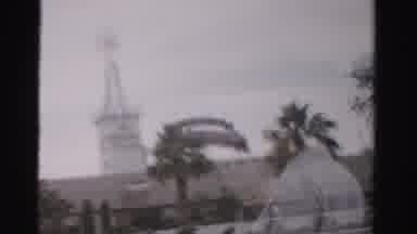 Las Vegas Nevada (1957): View Of Windmill And Trees On A Cloudy Day