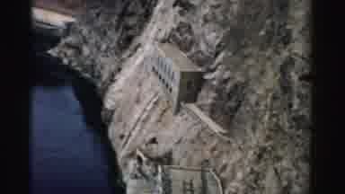 Nevada USA (1957): Power Lines And Buildings In Desert Mountains And Hills With