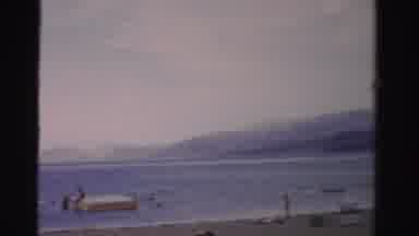 Nevada USA (1957): People At A Beach They Are Very Few People And They Are Spread