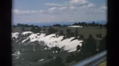 OREGON USA-: Panoramic View Of Mountains With Sparse Pine Trees And Some Snow On