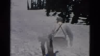 OREGON USA-: Man Walking In The Snow