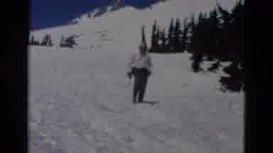 OREGON USA-: An Elderly Man Dressed In Shirt And Pants Walks Down The Snow