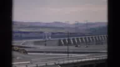 OREGON USA-: View Of Dam Releasing Water On A Clear Sunny Day