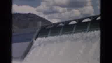 Montana USA (1958): It Is Look Like A Very Biggest Dam And The Water Flow Is Very