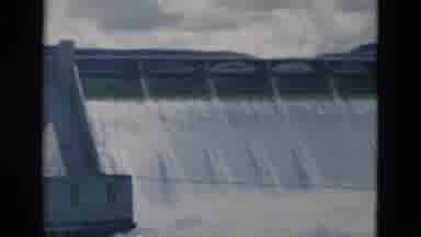 Montana USA (1958): The Water Is Flowing Fastly In The Dam Due To Heavy Rain