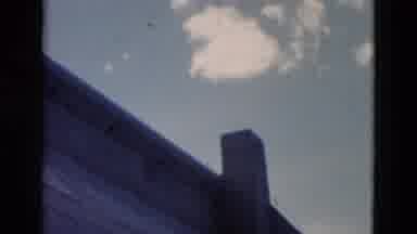 Montana USA (1958): Concrete Structure With A Sky Background With Power Lines