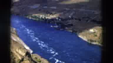 Montana USA (1958): A Very Long Blue River Between Two Tall Mountains Stretches
