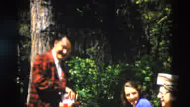Yellowstone Wyoming USA (1958): Three People Dressed In Vintage Clothing With An