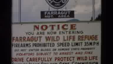 Yellowstone Wyoming USA-1958: A Sign Announces The Entrance To The Farragut Wild Life Refuge