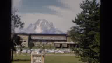 Yellowstone Wyoming USA (1958): Mountains Trees Sky Beautiful Scenery