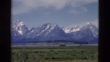 Yellowstone Wyoming USA (1958): View Of Snow Covered Mountains On A Sunny Winter