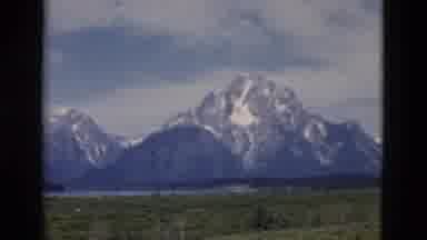 Yellowstone Wyoming USA (1958): Color Movie Of Mountain Range Covered With Snow