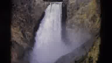 Yellowstone Wyoming USA (1958): Waterfall Coming Down The Hill Was So Beautiful