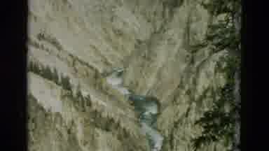 Yellowstone Wyoming USA (1958): River Winding Through The Canyon Of A Pine Covered