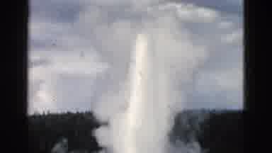 Yellowstone Wyoming USA (1958): Erupting Geyser At Yellowstone
