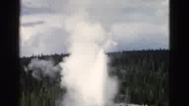 Yellowstone Wyoming USA (1958): There Is Smoke In The Forest And Everyone Is