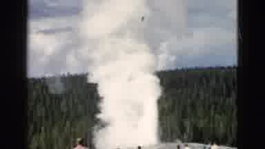Yellowstone Wyoming USA (1958): Thick White Smoke Billowing Above Wilderness