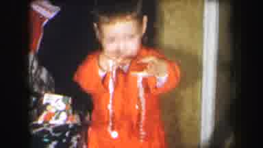 Lynbrook New York (1971): A Young Boy Excited About His New Stockings And Showing