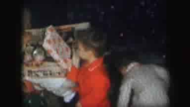 Lynbrook New York (1971): Children Opening Their Christmas Gifts In Their Robes