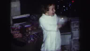 Lynbrook New York (1971): Little Girl Dressed In Pajamas And Bathrobe Dances