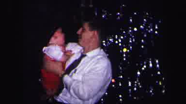 Lynbrook New York (1971): Joyful Man Holds A Happy Child On A Dance Floor In Front