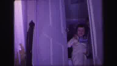 Lynbrook New York (1971): Children Happy Excited Gifts Doll Walking Stairs Rail