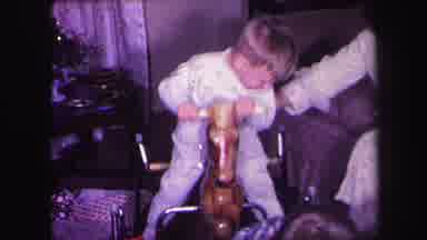 Lynbrook New York (1971): Adult Rocks Hobby Horse A Small Child Is Sitting On