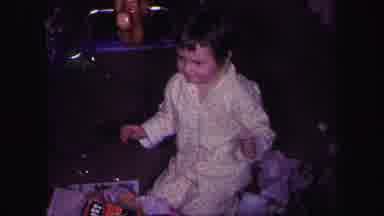 Lynbrook New York (1971): Children In Sleepwear Show Gifts A Hobby Horse Is Behind