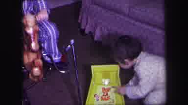 Lynbrook New York (1971): These Childrens Are Playing In Indoor Game With Wooden