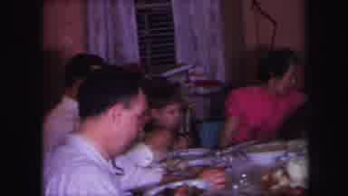 Lynbrook New York (1971): One Family Eating A Dishes In The Dinning Table Inside