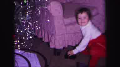Lynbrook New York (1971): Young Girl In Home Christmas Tree Adjacent In Living