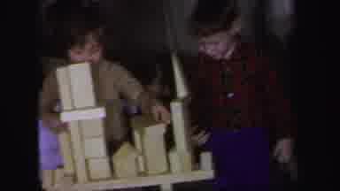 Lynbrook New York (1971): Children Playing With Blocks Indoors And Snow Day