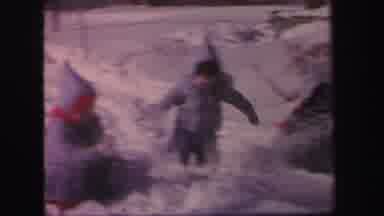 Lynbrook New York (1971): Three Young Kids Bundled In Thick Coats Hats And Gloves