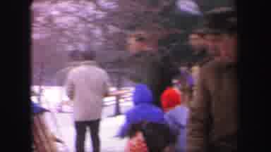 Lynbrook New York (1971): Group Of Parents And Kids Dressed In Winter Clothes And