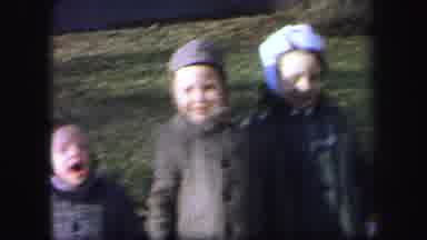Lynbrook New York (1971): The Three Children Are All Smiling And Walking In One