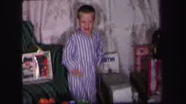 Lynbrook New York (1971): Little Boy Smiling On Christmas Day Ready To Open Gifts