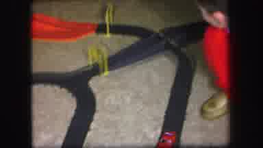 Lynbrook New York (1971): Two Kids Playing With Two Cars On A Electric Race Car