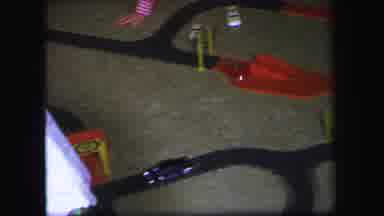 Lynbrook New York (1971): Boys Play With Red And Black Race Car Track On Beige