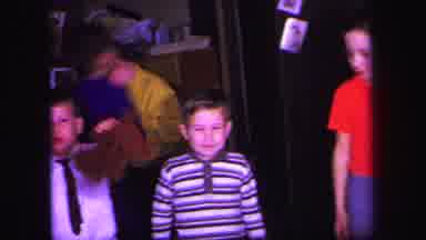 Lynbrook New York (1971): Children Play Fighting Running And Standing In A House