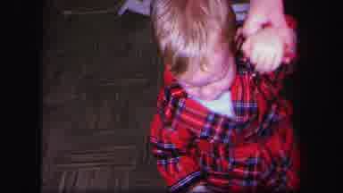 Lynbrook New York (1971): Young Little Blonde Kid Dressed In Red With A Young Lady
