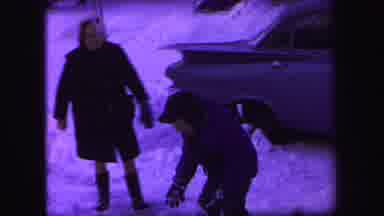 Lynbrook New York (1971): A Few Children From The 50s Having A Snowball Fight Next