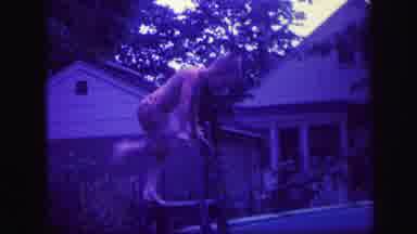 Lynbrook New York (1971): Boy Getting Inside Pool And Swimming