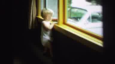 Lynbrook New York (1971): Baby Bounces Around On Their Rocker And Brother Peeks