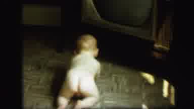 Lynbrook New York (1971): Naked Baby Boy Explores The World And Picks Up His First
