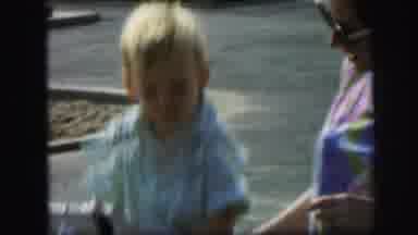 Lynbrook New York (1971): A Little Boy Playing In The Park Avenue He Jump The Toys