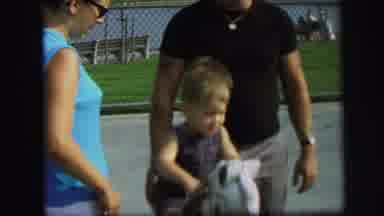 Lynbrook New York (1971): Blonde Toddler Male Being Bounced On White Spring Rider