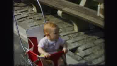 Lynbrook New York (1971): Little Boy With Bright Red Hair Patiently Sitting In A