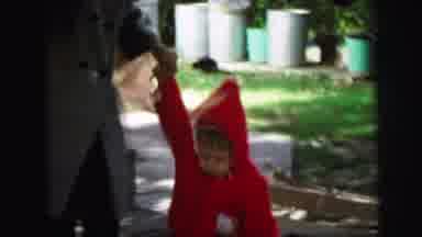 Lynbrook New York (1971): Adult Helps A Child Down Some Steps He Joins Another