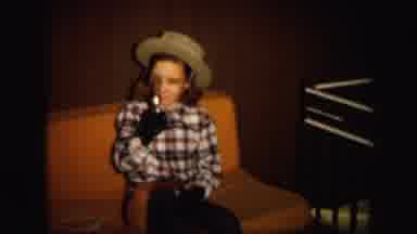 Lynbrook New York (1971): Little Girl Sitting On The Coach With A Toy Gun And A